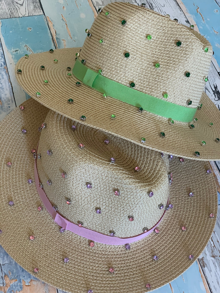 Bling panama hat-pastel
