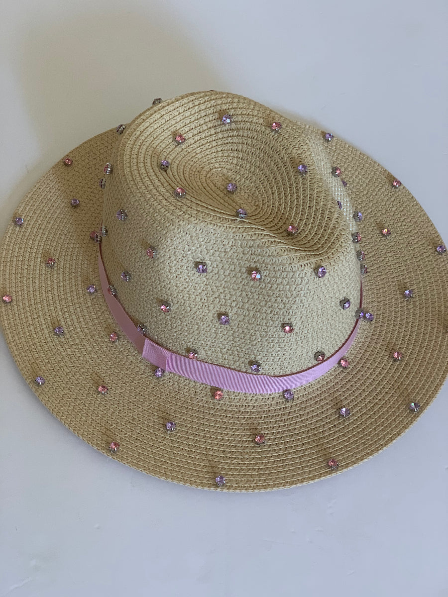 Bling panama hat-pastel