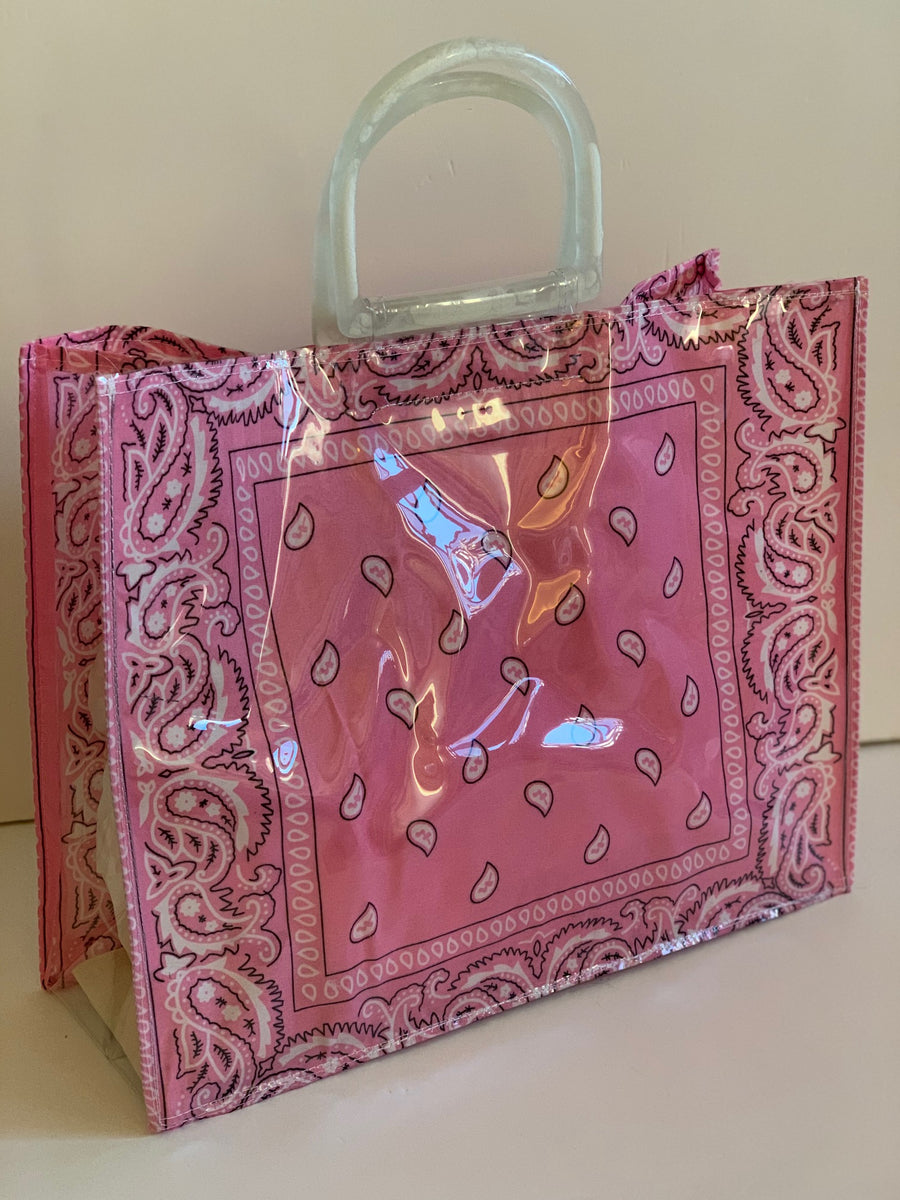 Bandana beach bag - pink - tie dye fuchsia