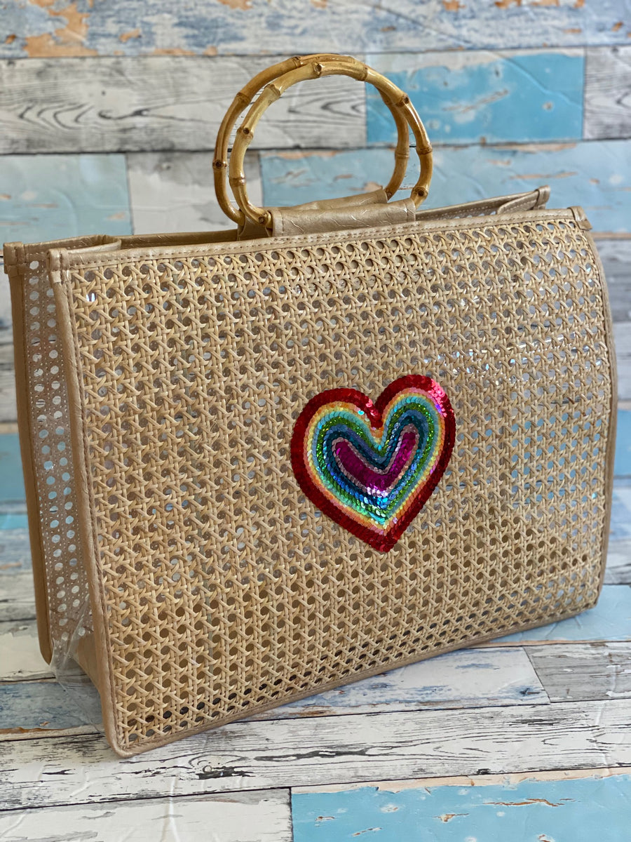 Lily beach bag -rainbow heart