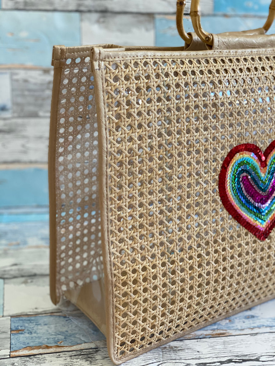 Lily beach bag -rainbow heart