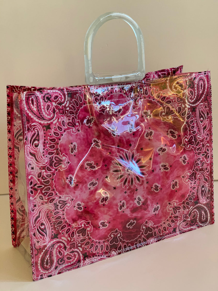 Bandana beach bag - pink - tie dye fuchsia