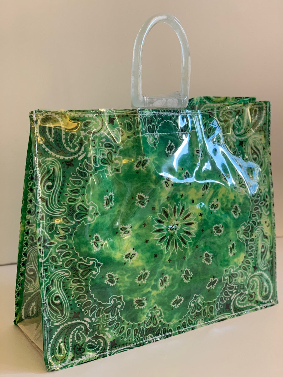 Bandana beach bag - tie dye green