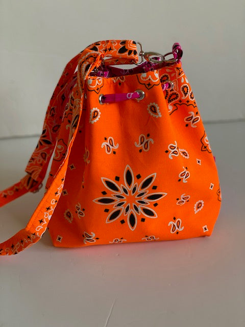 Bandana cross bag - orange/fuchsia