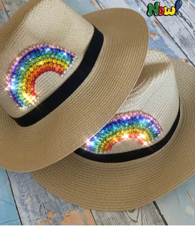 Rainbow panama hat-crystal