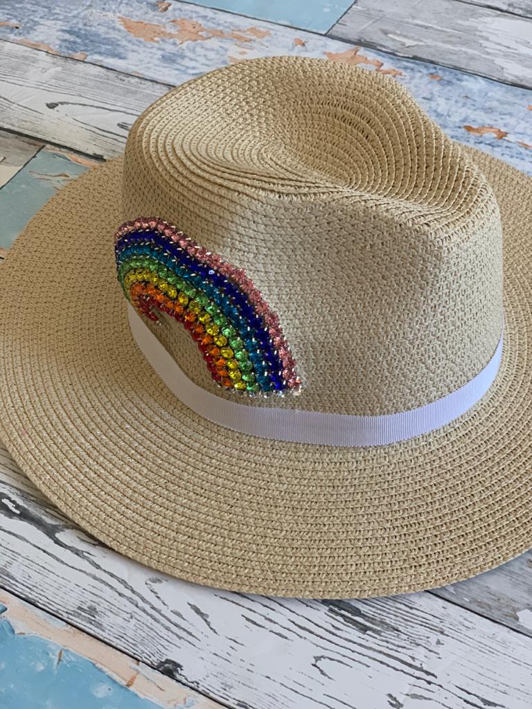 Rainbow panama hat-crystal
