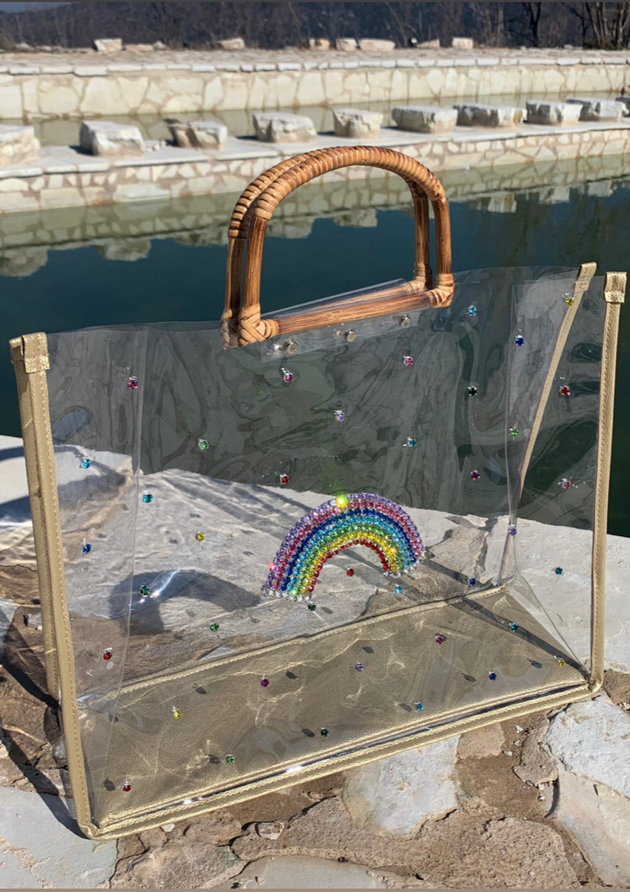 Vicky beach bag-rainbow