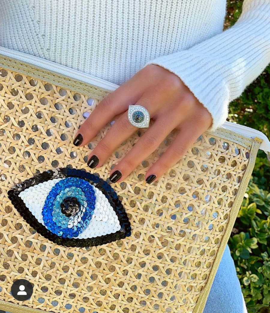 Lily clutch -evil eye